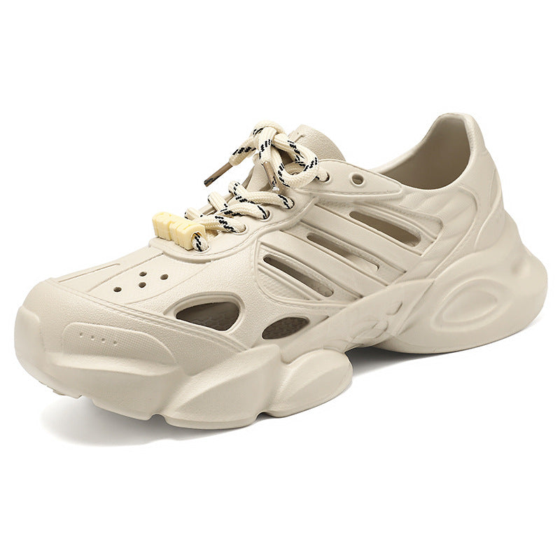 Herren nan futuristischer atmungsaktiver Cut-Out Plateau-Sneaker mit stoßdämpfender EVA-Sohle und Schnellverschluss EB