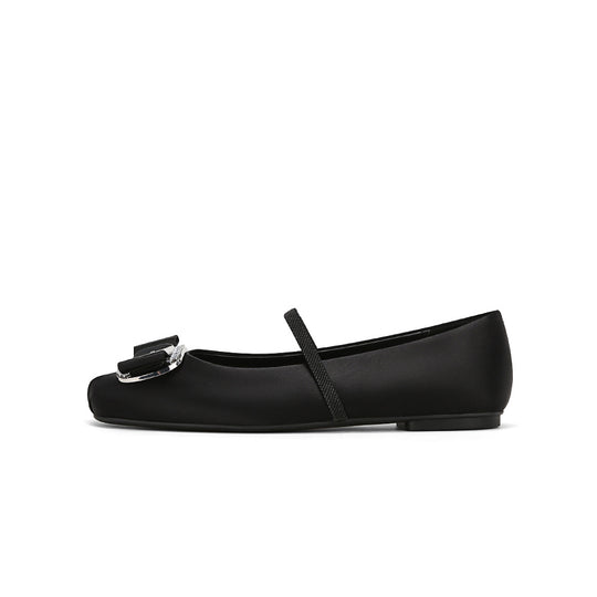 Damen elegante Ballerinas mit dekorativem Schnallenakzent EB