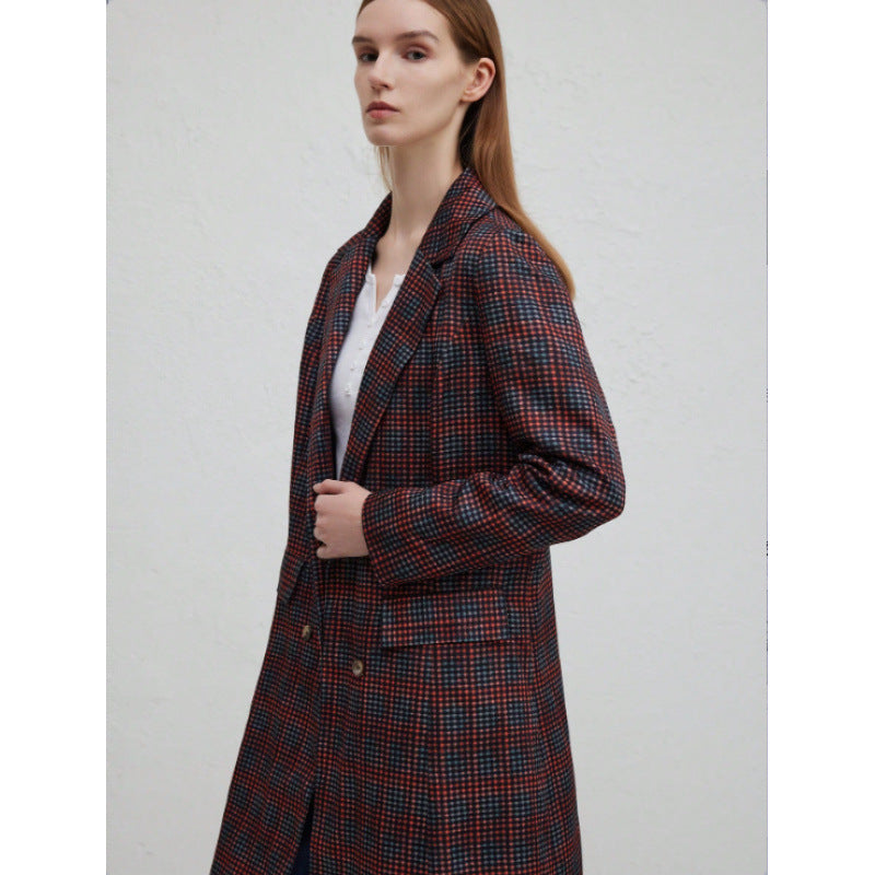 Damen Blazer mit Karo-Muster und schickem Schnitt EB