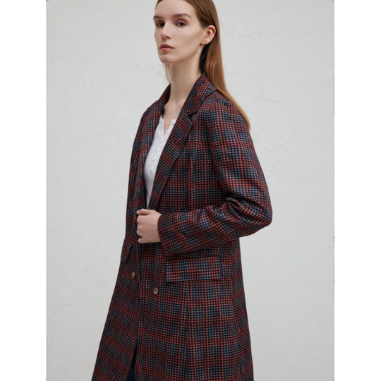 Damen Blazer mit Karo-Muster und schickem Schnitt EB