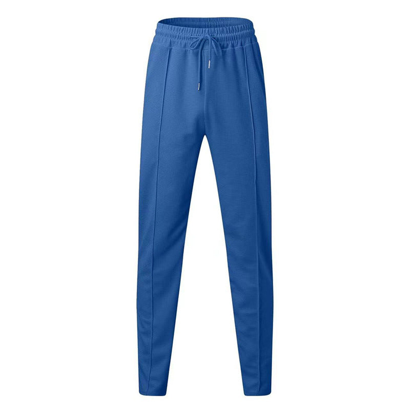 Herren nan strukturiertes Jogginghose mit elastischem Tunnelzug, formgebender Bügelfalte und tapered Bein EB