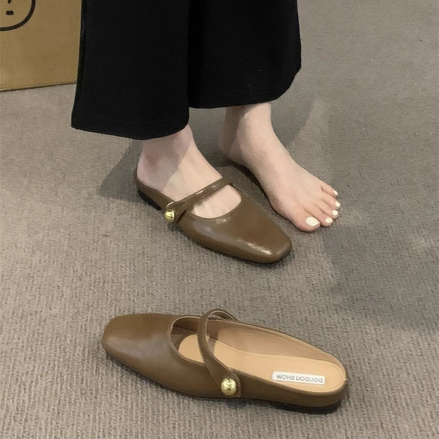 Damen elegante Ballerina-Slipper mit modischem Riemchen und Komfort-Innensohle EB