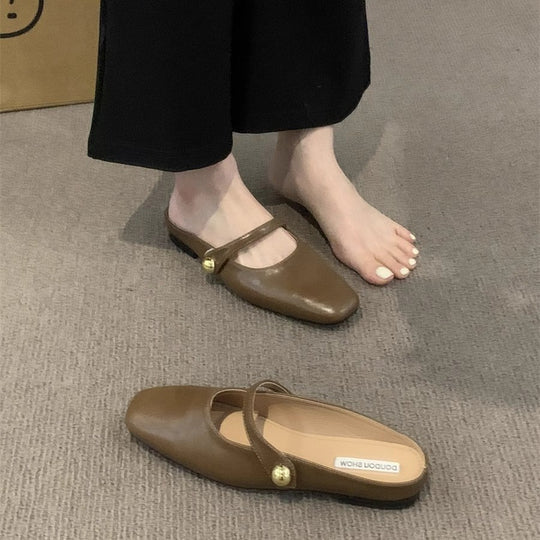 Damen elegante Ballerina-Slipper mit modischem Riemchen und Komfort-Innensohle EB