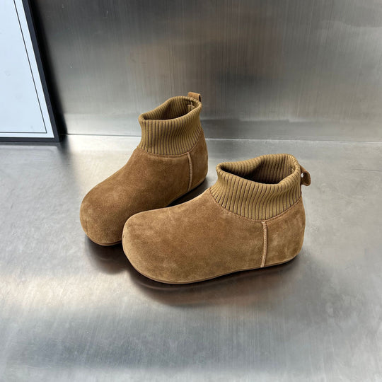 Damen Bequeme Winterboots mit elastischem Kragen und weichem Innenfutter EB