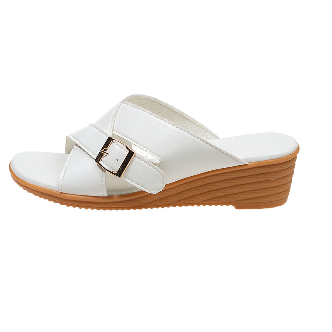 Damen Bequeme Wedge-Sandalen mit eleganter Schnallenverzierung EB