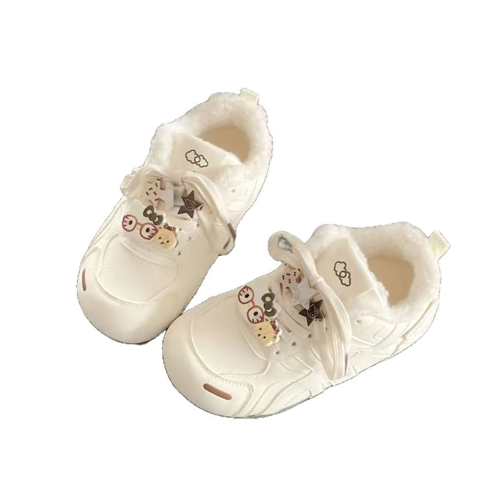 Damen Sneaker mit kuscheligem Innenfutter und dekorativen Applikationen EB