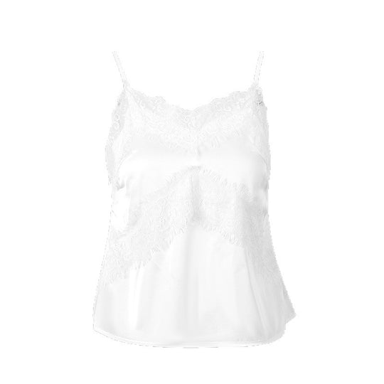 Damen zarte Spaghetti-Top mit raffiniertem Spitzenbesatz EB
