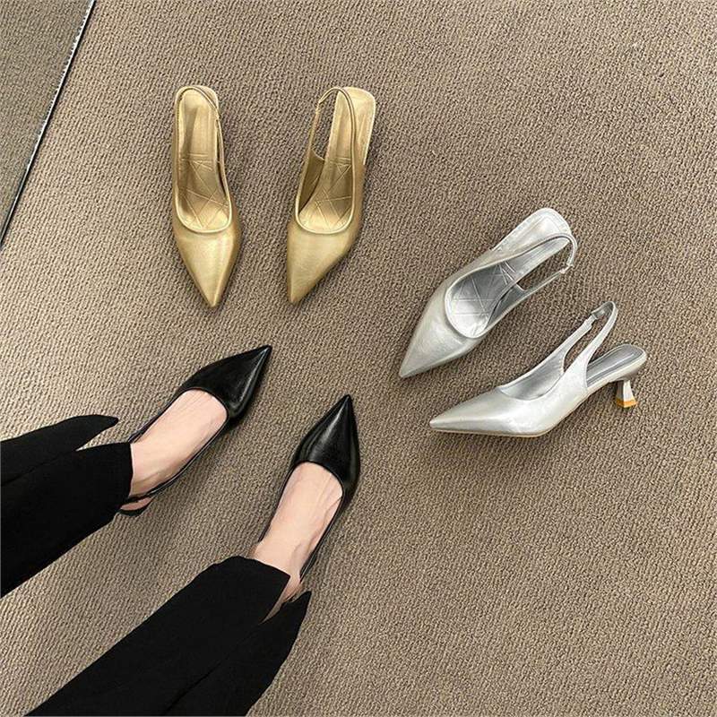 Damen elegante Slingback-Pumps mit modischem Absatz EB