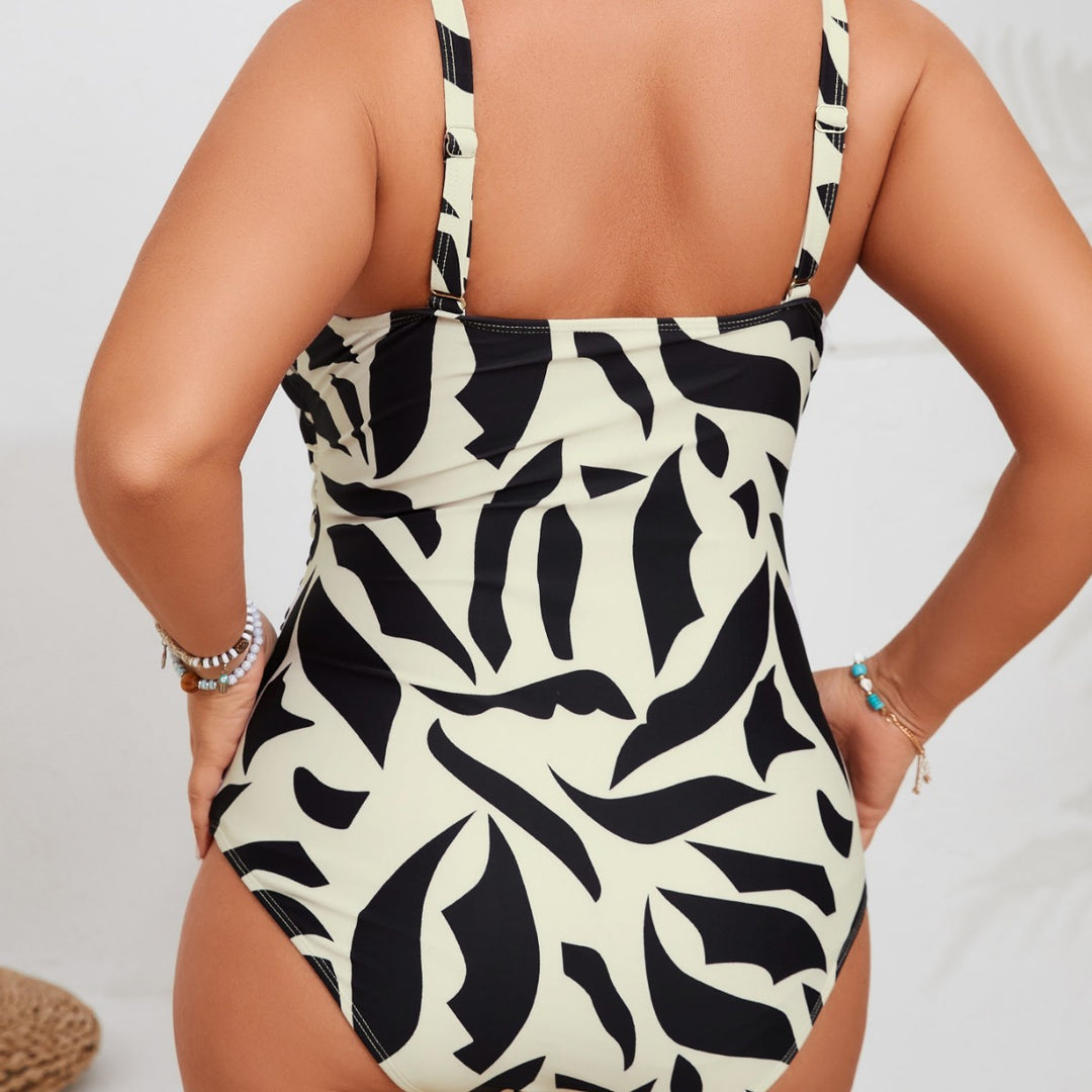 Damen Eleganter Einteiler Badeanzug mit raffen Design EB
