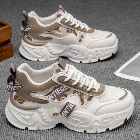 Damen Sportliche Chunky Sneakers mit einzigartigem Blumenmuster EB