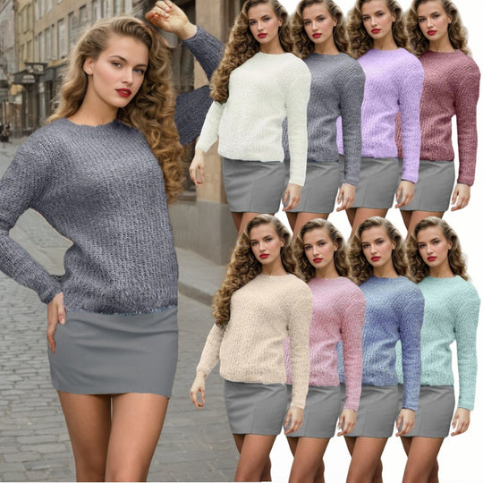 Damen Strickpullover mit lässigem Schnitt und weichem Material EB