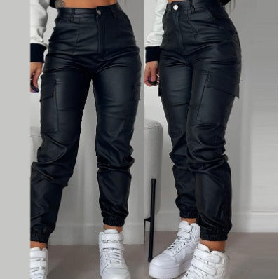 Damen Cargo-Joggerhose mit elastischem Bund und Seitentaschen EB