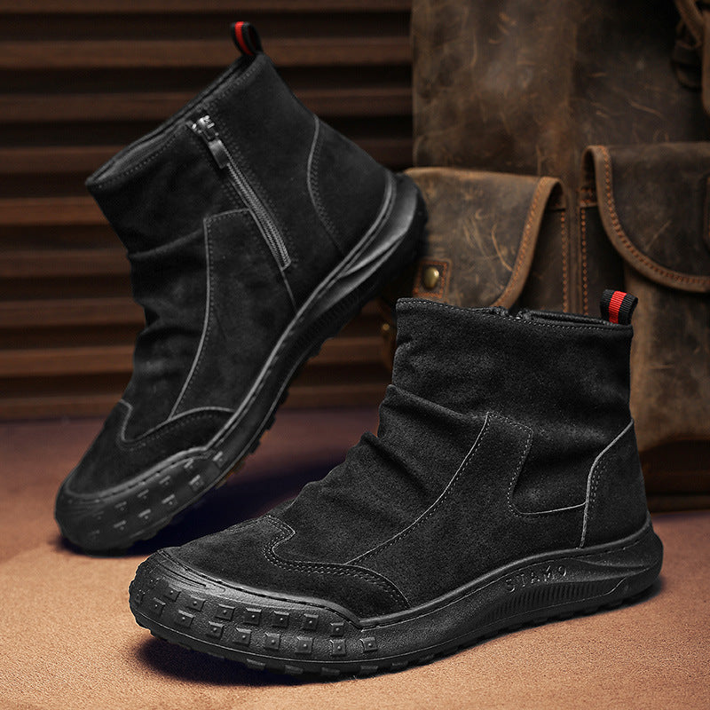 Damen Modische Stiefeletten mit bequemem Reißverschluss und rutschfester Sohle EB