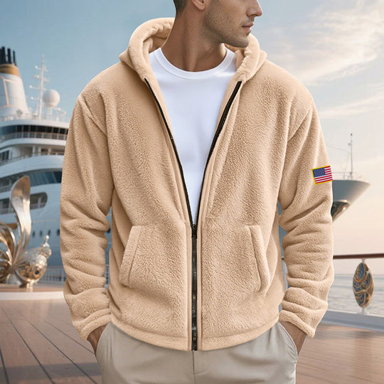 Herren Fleecejacke mit hohem Kragen und praktischen Seitentaschen EB