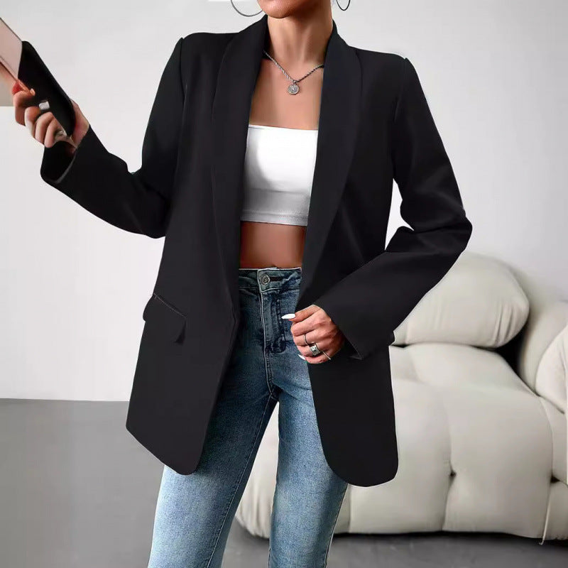 Damen Taillierter Offener Blazer EB
