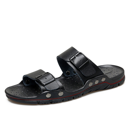 Herren Bequeme Leder-Sandalen mit verstellbaren Riemen EB