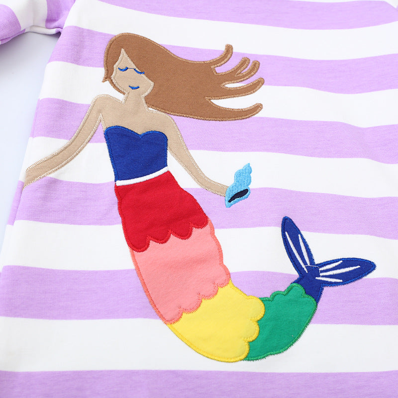 Mädchen Kapuzenkleid mit maritimen Motiv EB