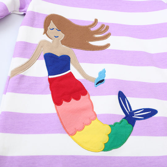 Mädchen Kapuzenkleid mit maritimen Motiv EB