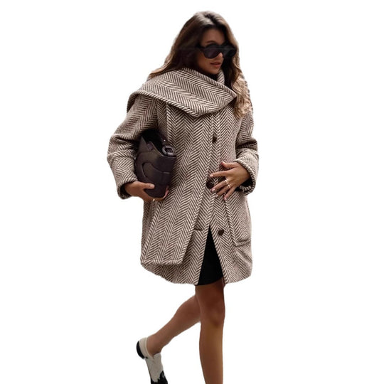 Damen Luxus Oversized-Jacke mit strukturiertem Design EB