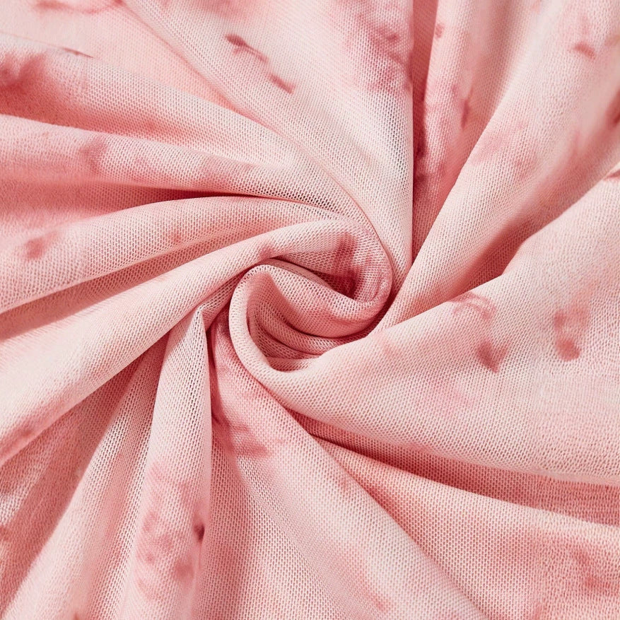 Damen Wickelkleid mit Rüschendetails und floraler Struktur EB