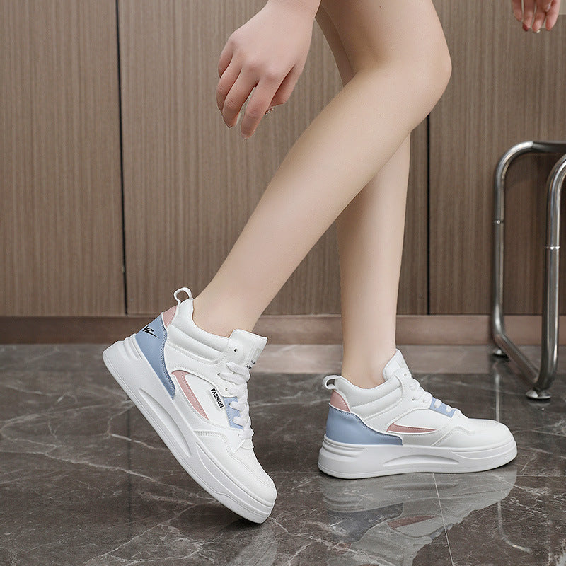 Damen modische High-Top Sneaker mit atmungsaktivem Mesh und dämpfender Sohle EB