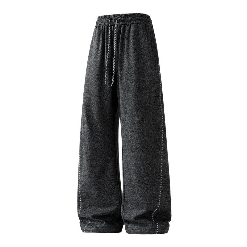 Damen weite Lounge-Sweatpants mit elastischem Kordelbund und dekorativer Seitennaht EB