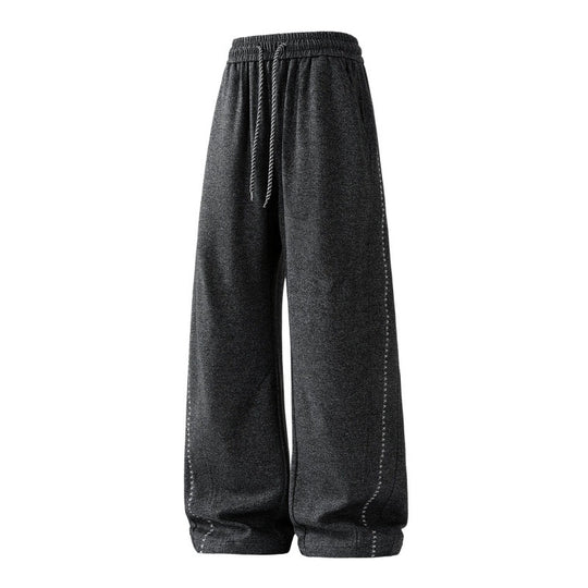Damen weite Lounge-Sweatpants mit elastischem Kordelbund und dekorativer Seitennaht EB