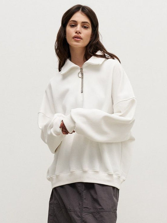Damen Oversized Sweatshirt mit Stehkragen EB