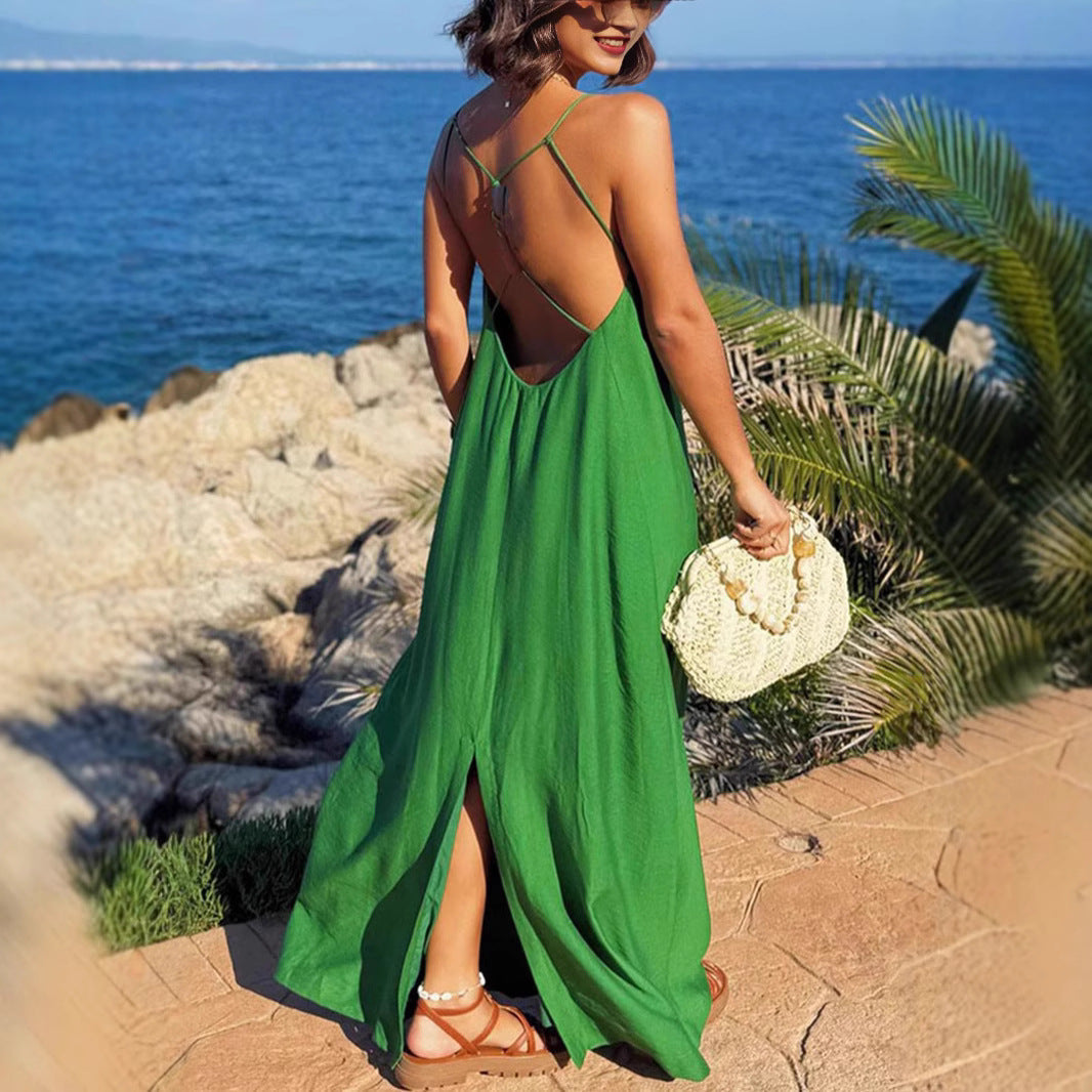 Damen Strandkleid mit Rückenausschnitt EB
