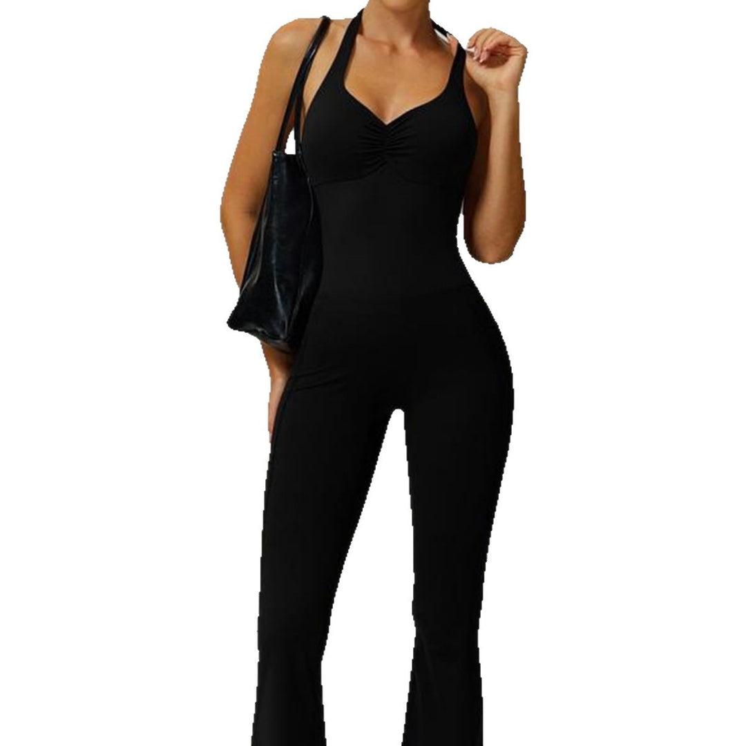 Damen Sportlicher Jumpsuit mit figurbetontem Schnitt und Trägern EB