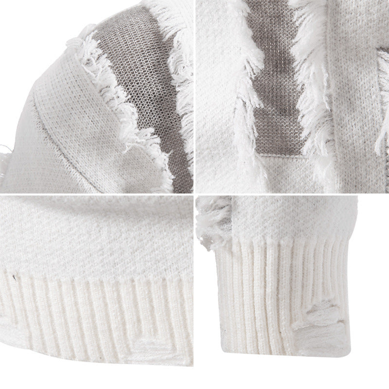 Herren Pullover mit auffälligem Fransen-Design EB