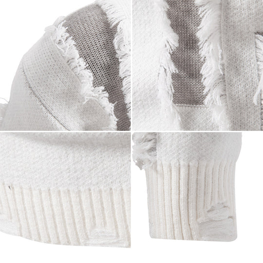 Herren Pullover mit auffälligem Fransen-Design EB
