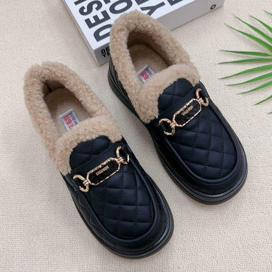 Damen Komfortable Warmfutter Slipper mit luxuriösem Design EB