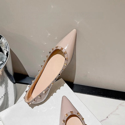 Damen spitze Ballerinas mit eleganter Nietenverzierung EB