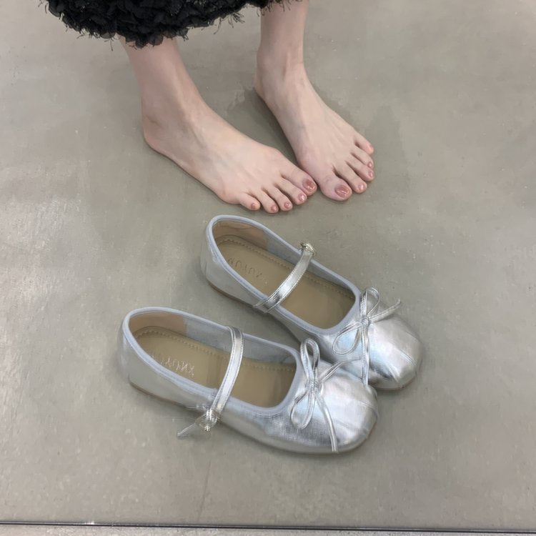 Damen Ballerinas mit dekorativem Riemchen und bequemem Fußbett EB