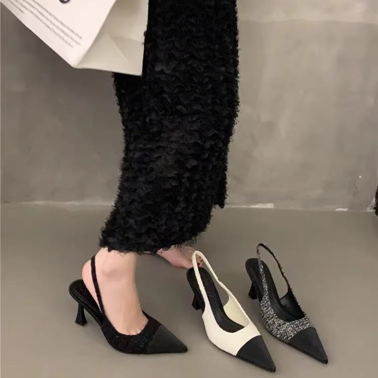 Damen Slingback Pumps aus edlem Materialmix EB