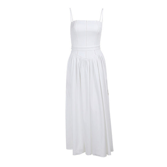 Damen Elegantes Maxikleid mit schmalem Schnitt und in der Taille gerafftem Design EB
