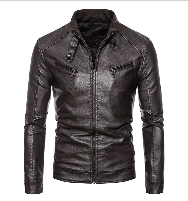 Herren jacke mit modernem Stehkragen und innovativen Reißverschlusstaschen EB