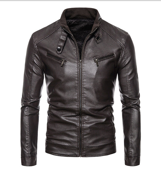 Herren jacke mit modernem Stehkragen und innovativen Reißverschlusstaschen EB