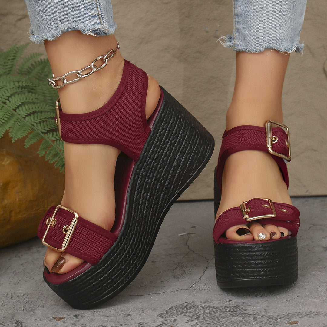 Damen Wedge-Sandalen mit rutschfestem Riemendesign und bequemem Fußbett R&B