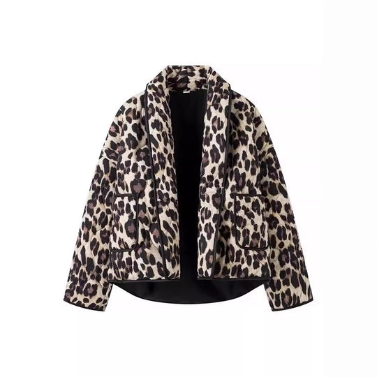 Damen Steppjacke im eleganten Leopardenmuster EB