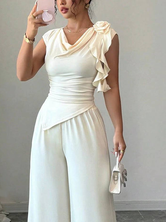 Damen Elegantes Jumpsuit mit Rüschendetails EB