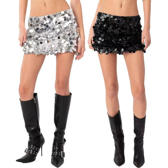 Damen Glitzernder Minirock mit Pailletten EB