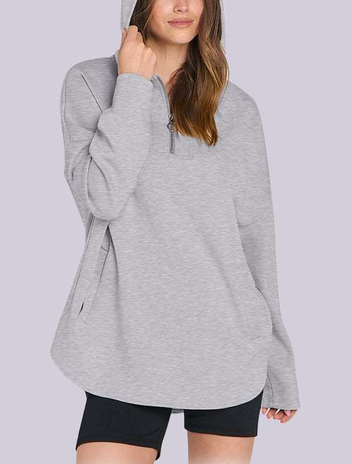 Damen Kapuzenshirt mit Reißverschluss und Taschen EB