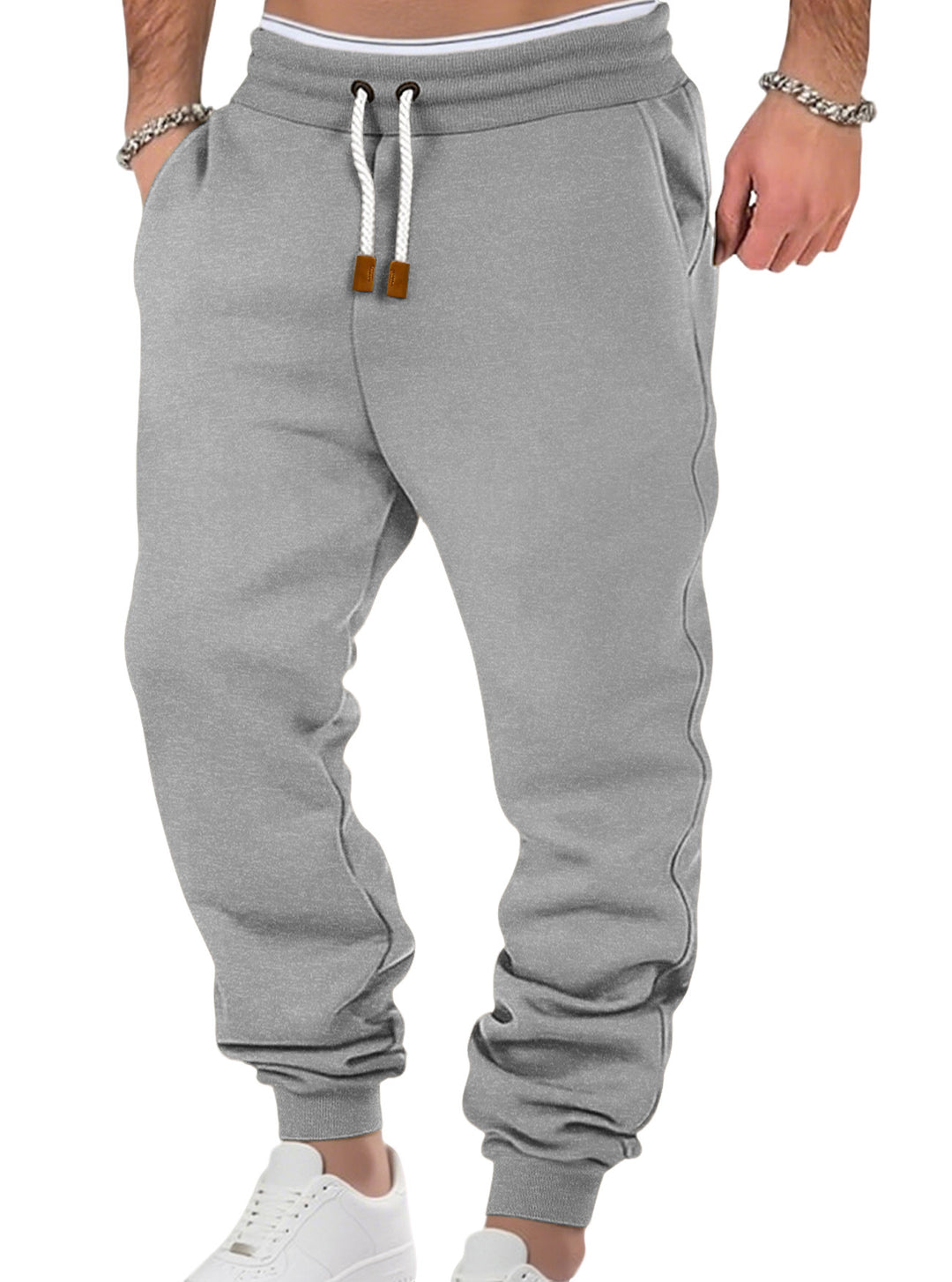 Herren nan komfortable Jogginghose aus hochwertiger Baumwollmischung mit elastischem Bund Kordelzug und Bündchen EB