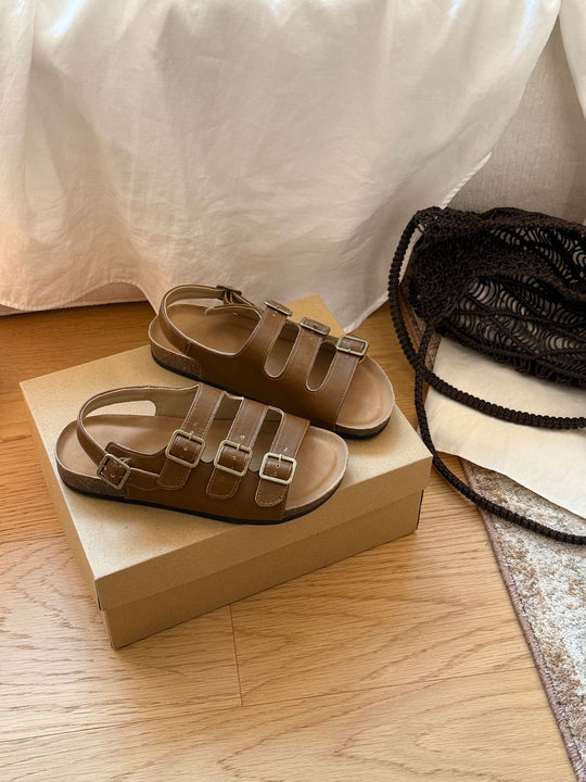 Damen Komfortable Zehentrenner-Sandalen mit verstellbaren Riemen und ergonomischer Fußbettgestaltung EB