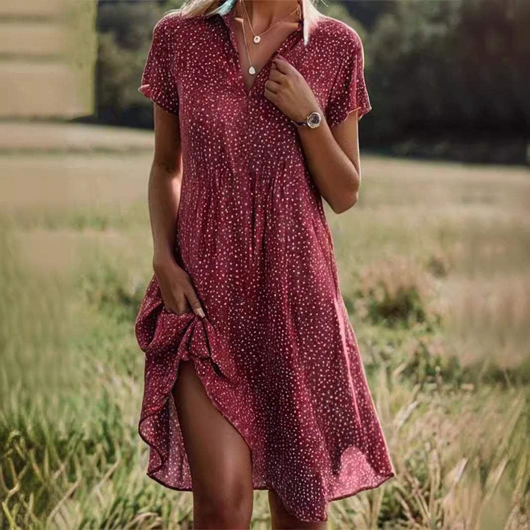 Damen Hemdkleid mit Polo-Kragen und leichtem, atmungsaktivem Stoff EB