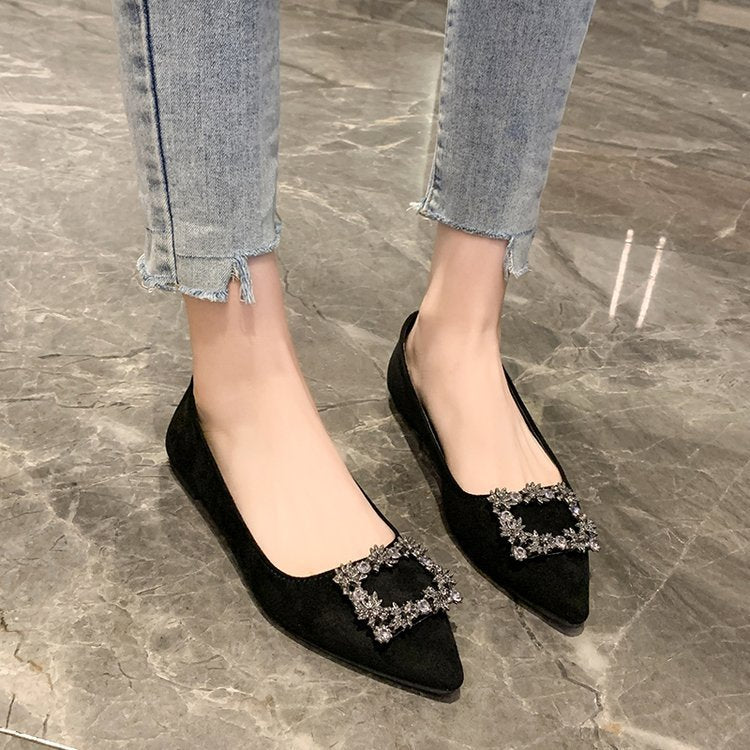 Damen Ballerinas mit funkelndem Schmuckbesatz EB