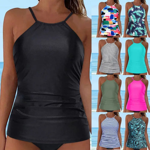 Damen Tankini mit floralem Design und figurbetontem Schnitt EB