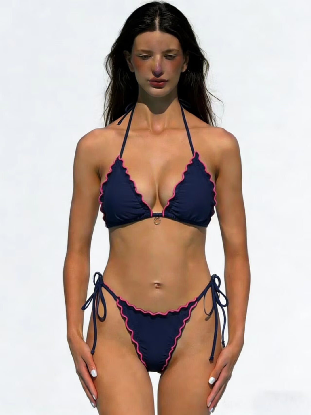 Damen Neckholder-Bikini mit Rüschendetails EB
